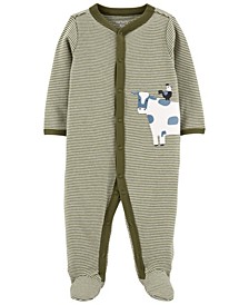 Cow Snap-Up Cotton Sleep and Play Coverall