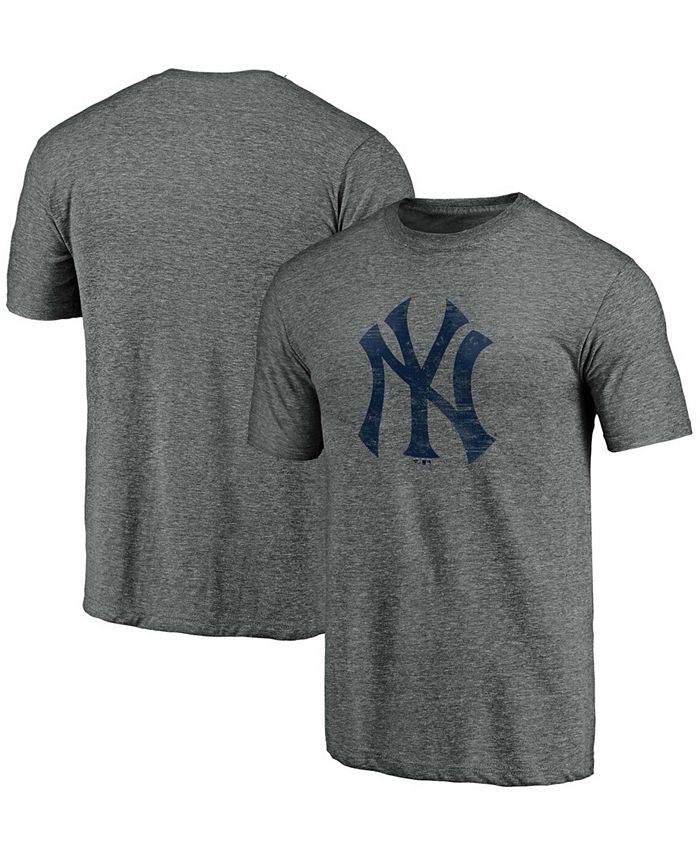 Fanatics Branded Men's Heathered Gray New York Yankees Official Logo Pullover Hoodie - Heather Gray
