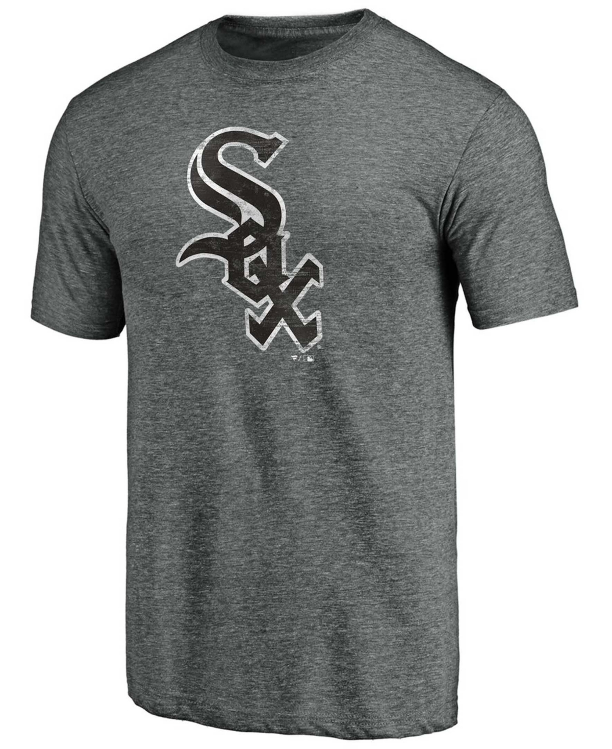 Men'sChicago White Sox Weathered Official Logo Tri-Blend T-shirt - Heathered Charcoal
