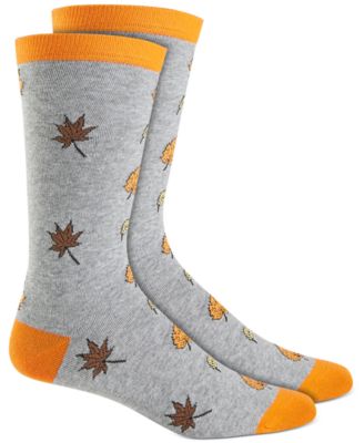Club Room - Men's Holiday Fall Leaves Crew Socks