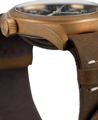 Men's Swiss Mechanical Khaki Field Brown Leather Strap Watch 38mm