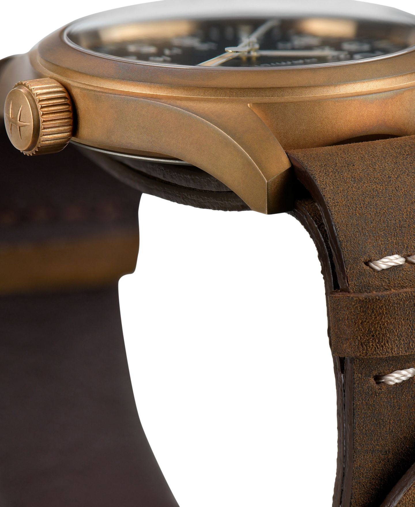 Мужские часы Hamilton Swiss Mechanical Khaki Field Brown Leather Strap Watch 38mm — фото 3