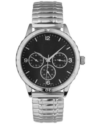 Charter Club - Men's The Utility Silver-Tone Expansion Bracelet Watch 44mm