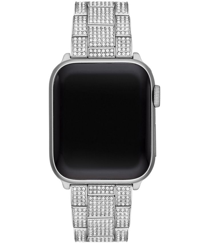 Michael Kors Silver-Tone or Macy\'s - 40mm Watch Pave Stainless Steel Apple Women\'s Band, 38mm