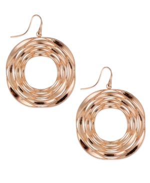image of Simone I. Smith Destiny Circle Drop Earrings in 18k Rose Gold over Sterling Silver