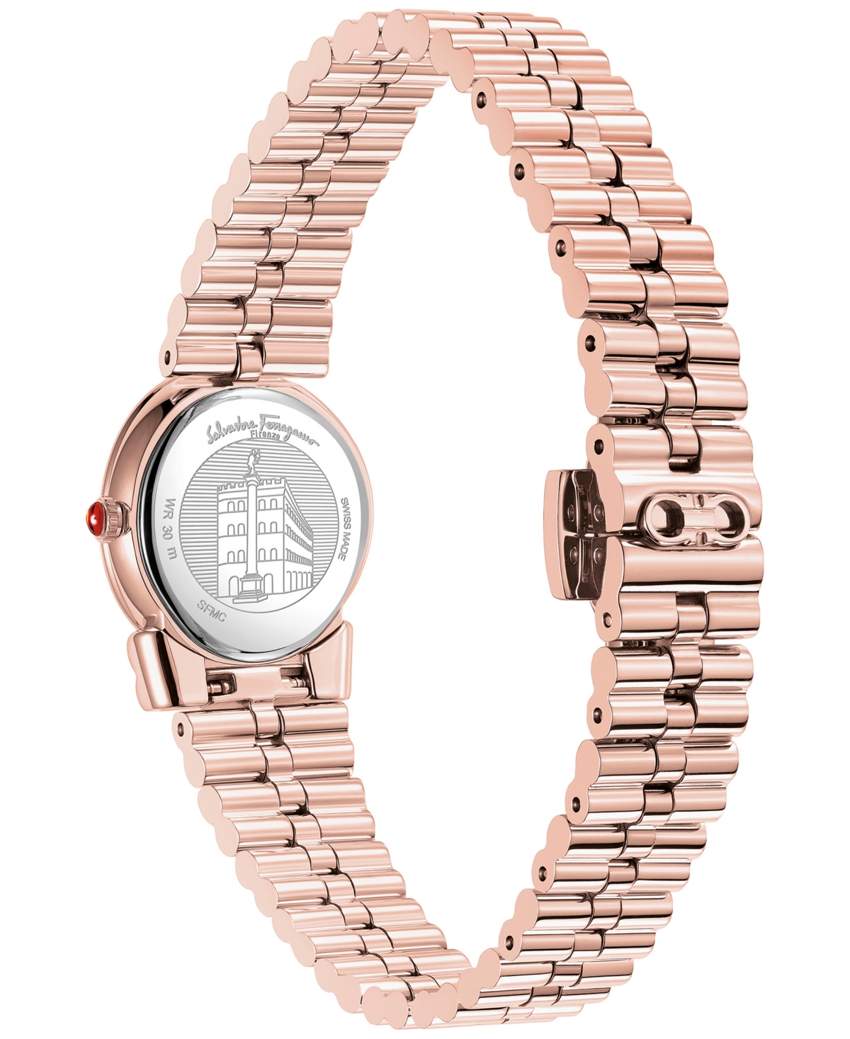 Shop Ferragamo Salvatore  Women's Swiss Gancini Rose Gold Ion Plated Bracelet Watch 23mm In Ip Rose Gold