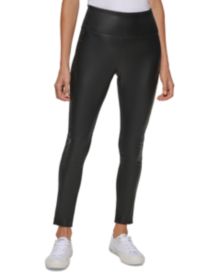 Faux Leather Front Pull On Pants