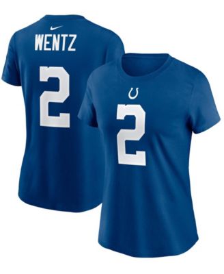 BLUE Carson Wentz Colts Logo T-shirt YOUTH XL 