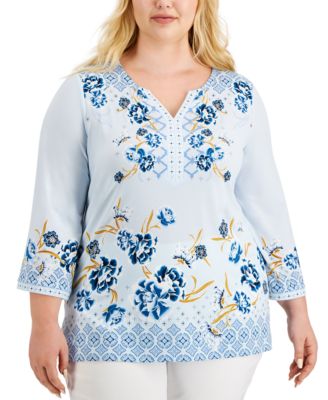 macys jm plus size tops