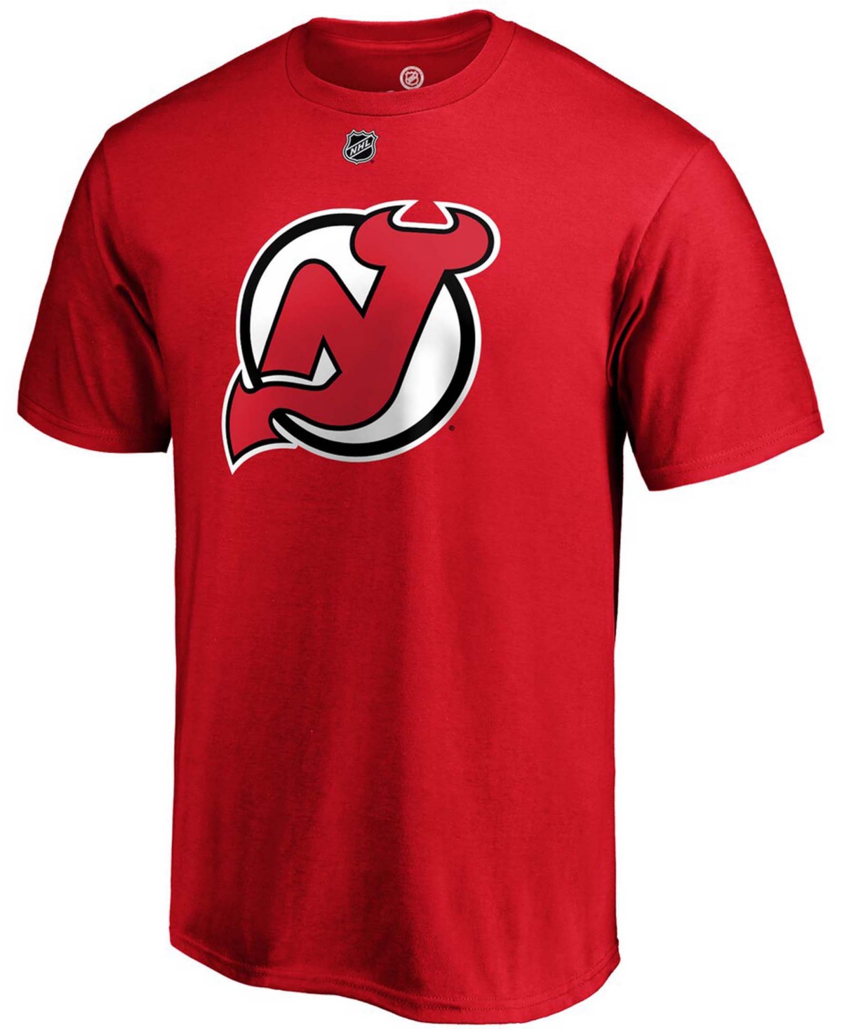 Men's Jack HughesNew Jersey Devils Authentic Stack Name and Number T-shirt - Red