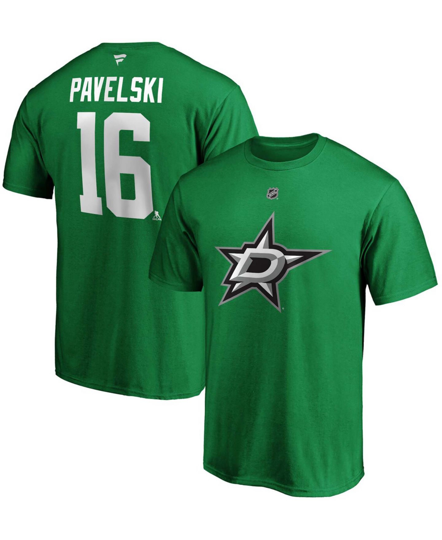 Мужская футболка Fanatics Joe Pavelski Kelly Green Dallas Stars Player Authentic Stack Name and Number — фото 1