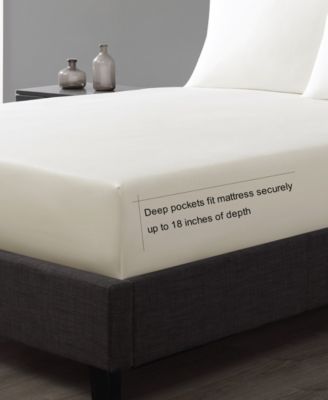 Solid 800 Thread Count Cotton Sateen 4 Piece Sheet Set, Queen