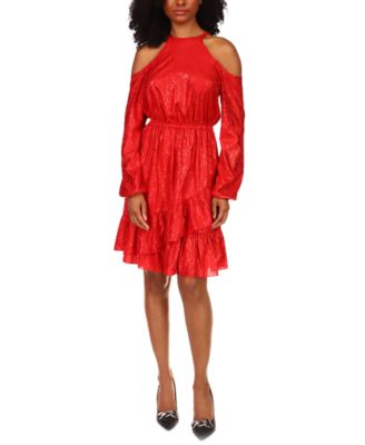 Michael Kors - Printed Cold-Shoulder Dress
