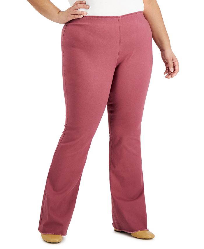 Tinseltown Trendy Plus Size High Rise Pull-On Flare Pants - Macy's