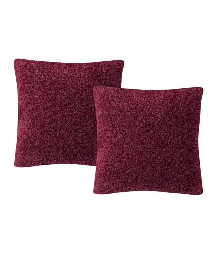 Home Birch Trails Solid Sherpa Set of 2 Decorative Pillows, 18