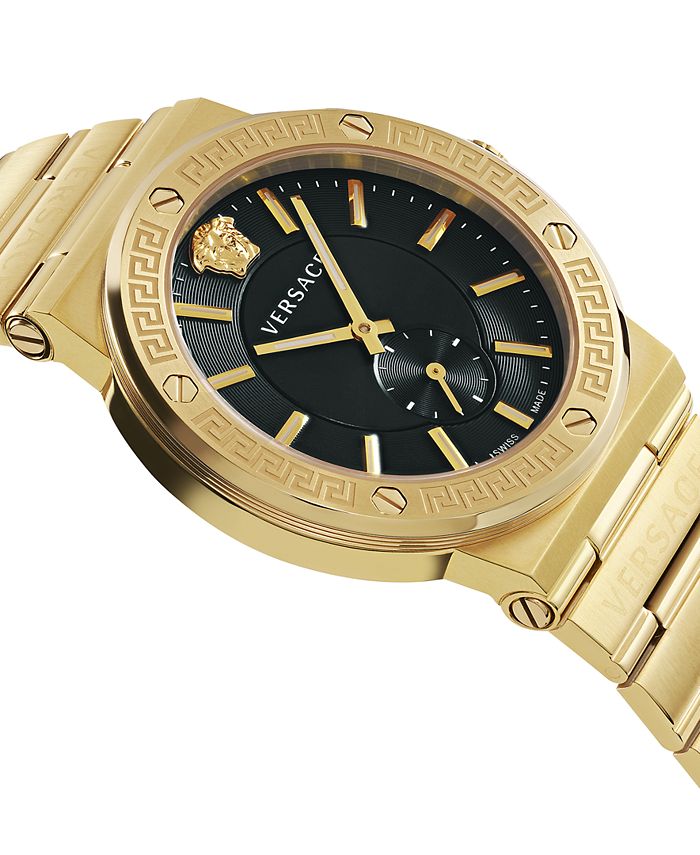 Versace Men's Swiss Greca Logo Gold Ion Plated Stainless Steel Bracelet