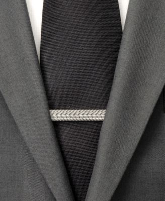 Men's Antique Silver Herringbone Tie Clip