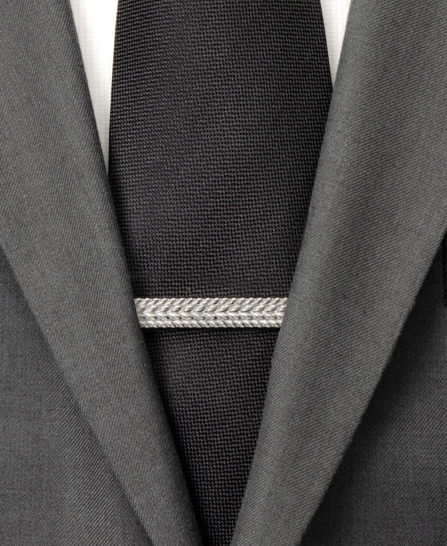 Men's Antique Silver Herringbone Tie Clip