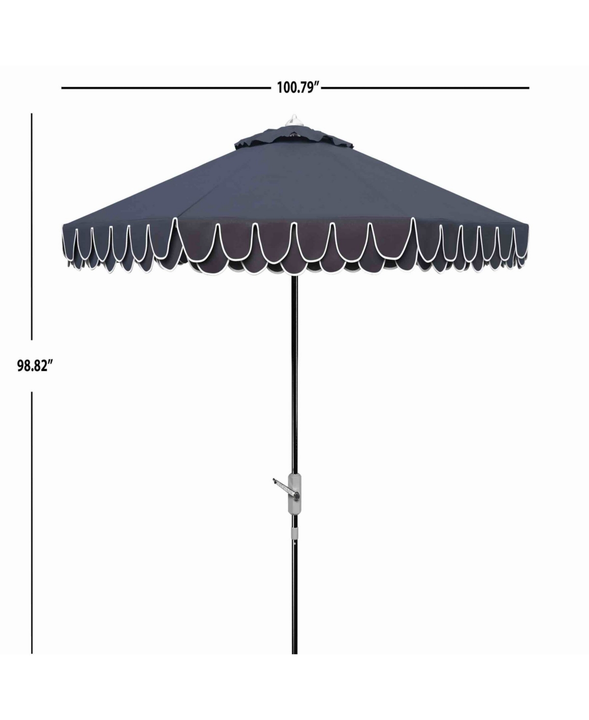 Shop Safavieh Elegant 9' Valance Umbrella In Navy,white