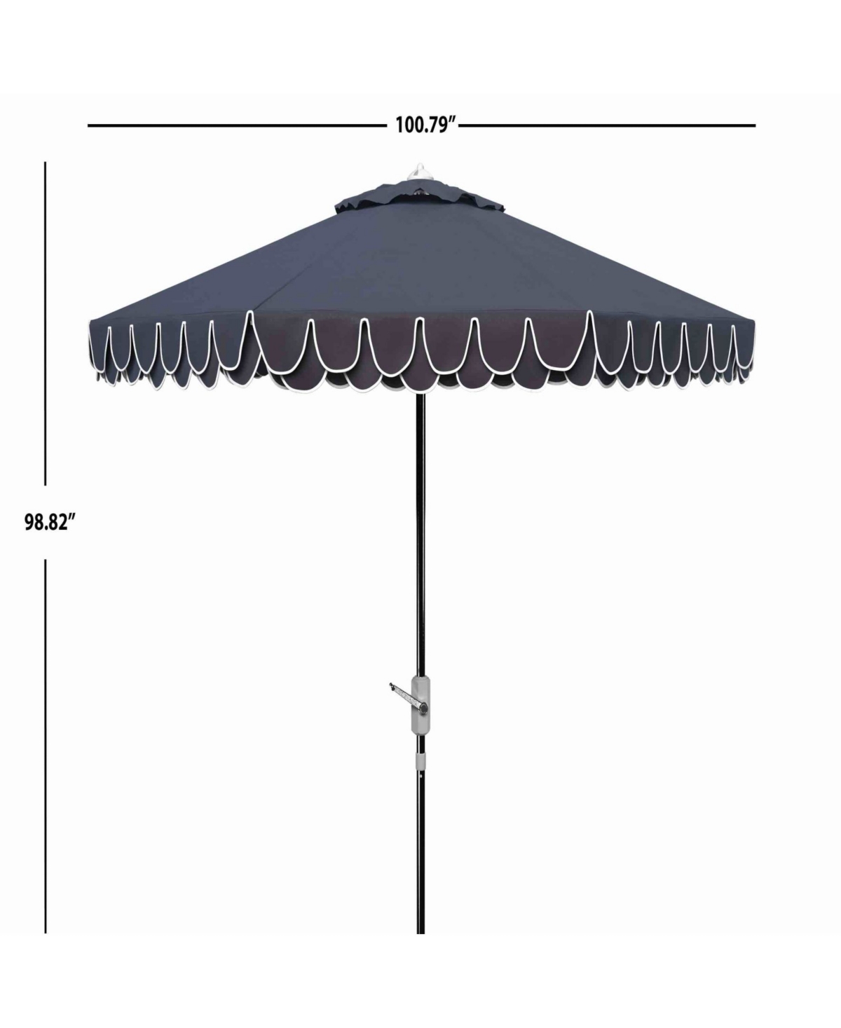 Safavieh Elegant 9' Valance Umbrella In Navy,white