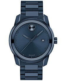 Men's Bold Verso Swiss Blue Stainless Steel Bracelet Watch 42mm