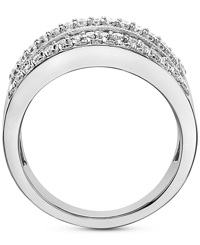EFFY Collection - Diamond Multirow Statement Ring (1-3/8 ct. t.w.) in 14k White Gold