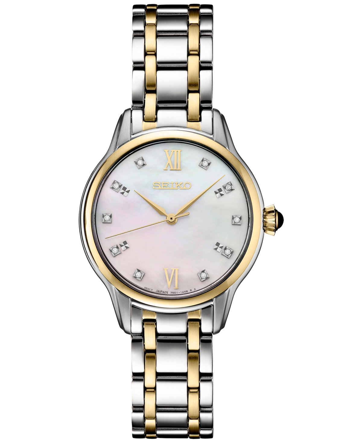 Women's Diamond (1/10 ct. t.w.) Two Tone Bracelet Watch 29.5mm - White