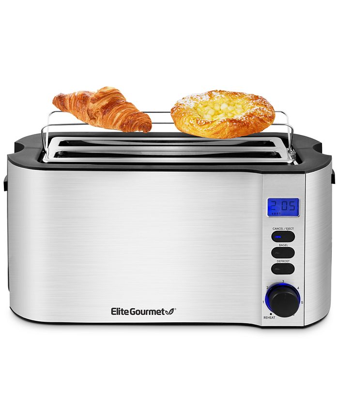 Elite Gourmet 4-Slice Long Slot Digital Countdown Toaster, 6 Toast ...