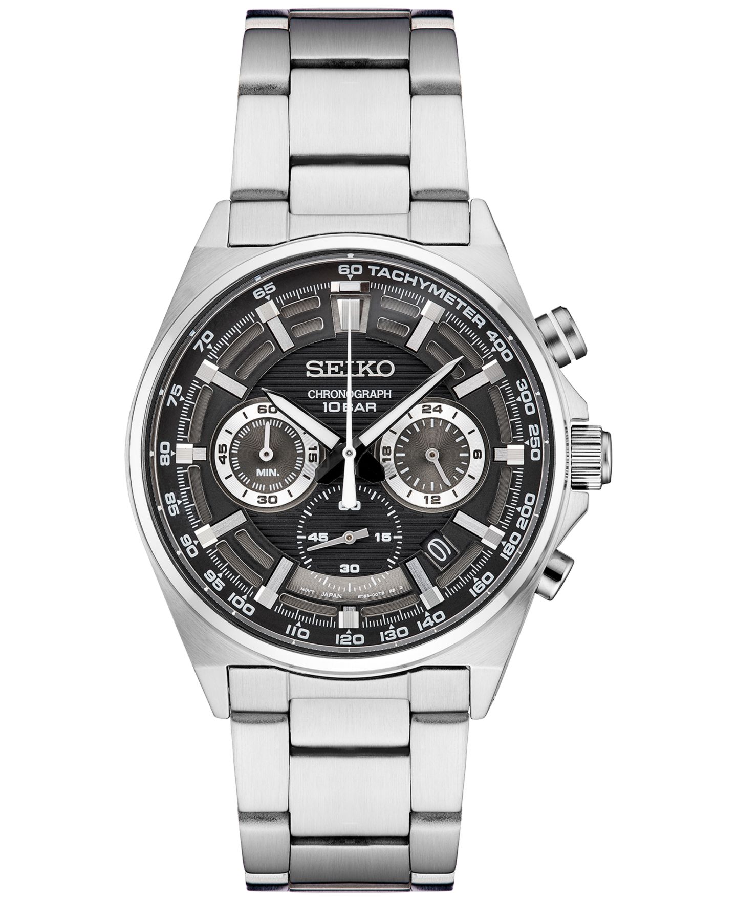 Мужские часы Seiko Chronograph Essentials Stainless Steel Bracelet Watch 41mm — фото 1