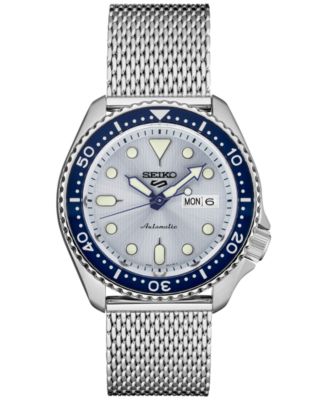 Seiko - Men's Automatic 5 Sports Stainless Steel Mesh Bracelet Watch 43mm