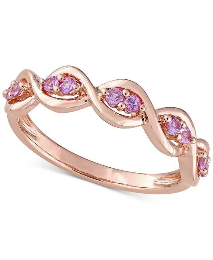 Macy's - Pink Sapphire Wavy Ring (1/3 ct. t.w.) in 14k Rose Gold