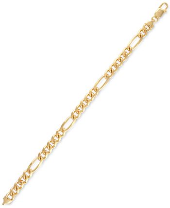 Esquire Men's Jewelry - Cuban Figaro Link 22" Chain Necklace in 14k Gold-Plated Sterling Silver, Created for Macys