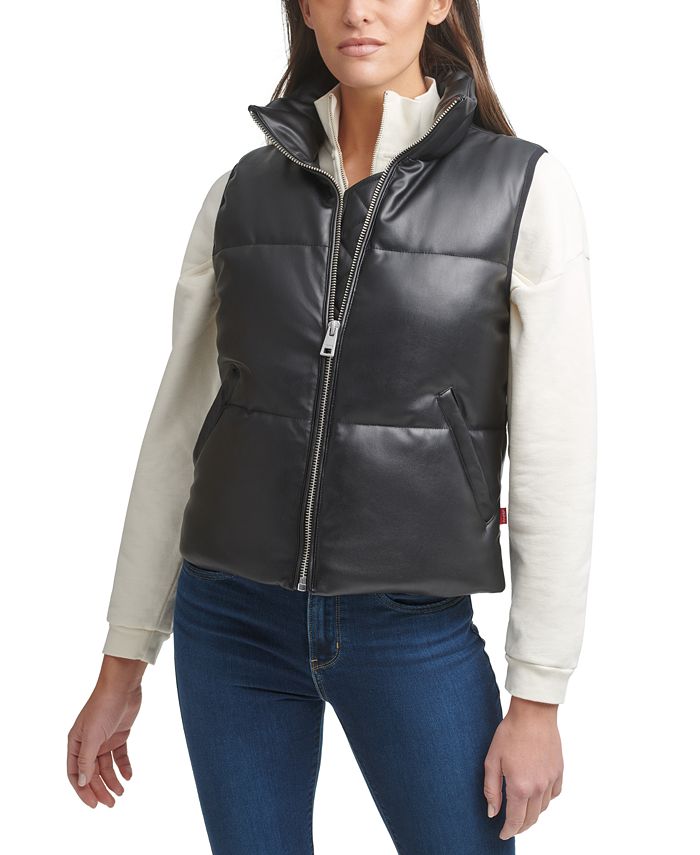 Levi's Faux-Leather Puffer Vest & Reviews - Jackets & Blazers - Women -  Macy's