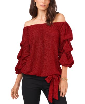 MSK - Off-The-Shoulder Lantern-Sleeve Top