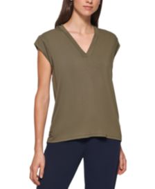 V-Neck Cap Sleeve Top