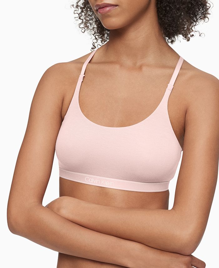 Calvin Klein Pure Ribbed Unlined Bralette Barley Pink QF6438 - Free  Shipping at Largo Drive