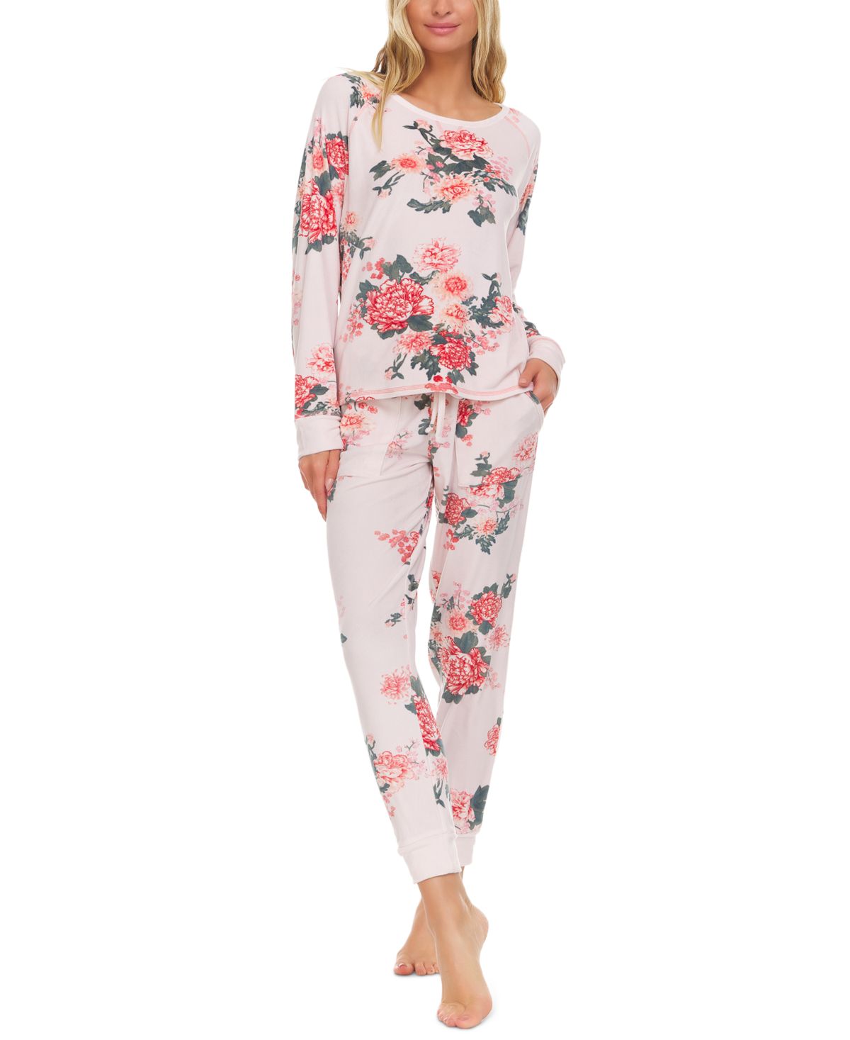 Flora by Flora Nikrooz Womens Printed Velour Pajama Set | eBay