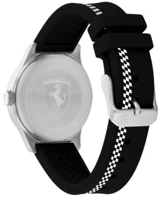 Ferrari Kids' Academy Black Silicone Strap Watch 34mm Gift Set