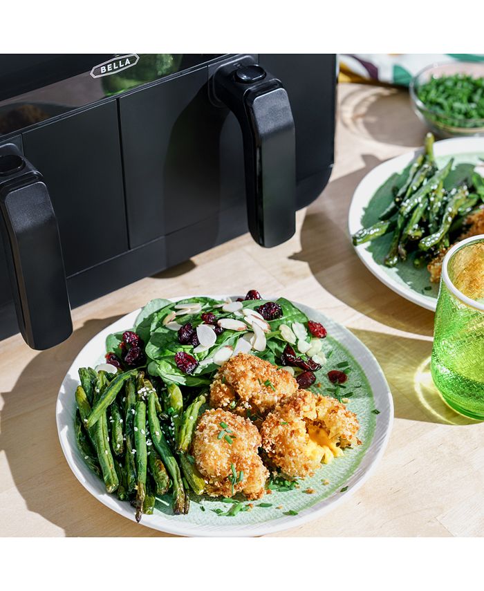Bella 8Qt. DualBasket Dual Zone Touchscreen Air Fryer 1700W Macy's