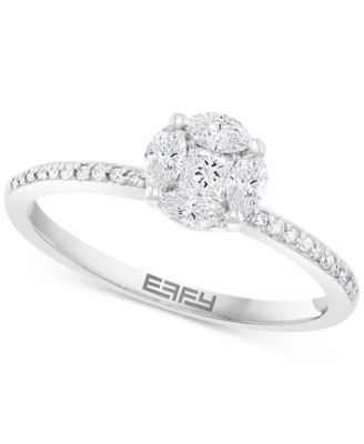 EFFY&reg; Diamond Cluster Bridal Set (1/2 ct. t.w.) in 14k White Gold