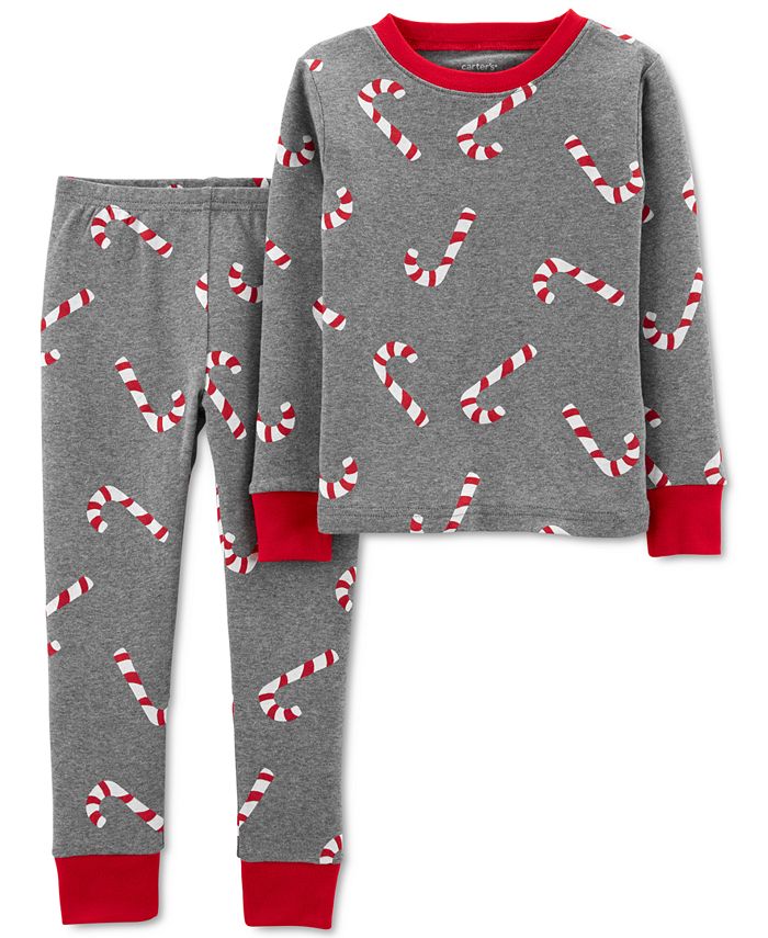 Kids Christmas Candy Cane PJ Set, Pure Cotton Pajamas