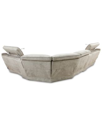 Sebaston 6-Pc. Fabric Sectional with 2 Power Motion Recliners and 2 USB Consoles, Created for Macy's