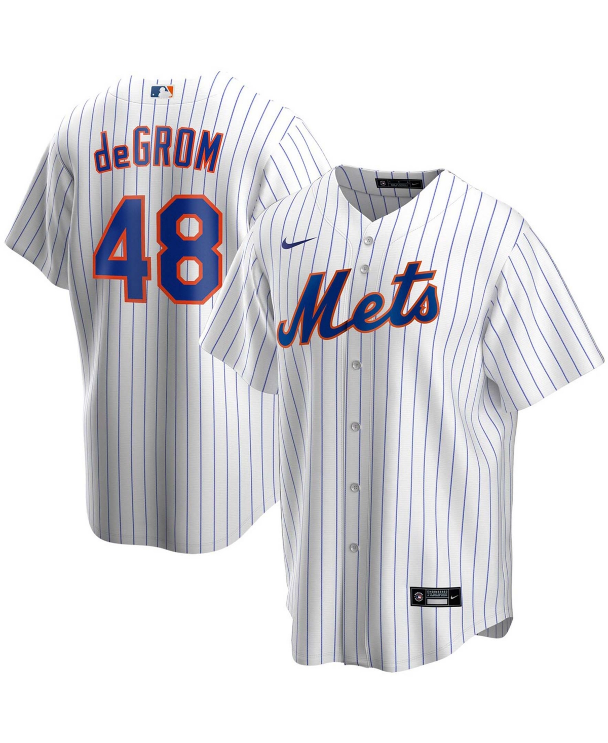 Men's Jacob Degrom White New York Mets Home Replica Player Name Jersey