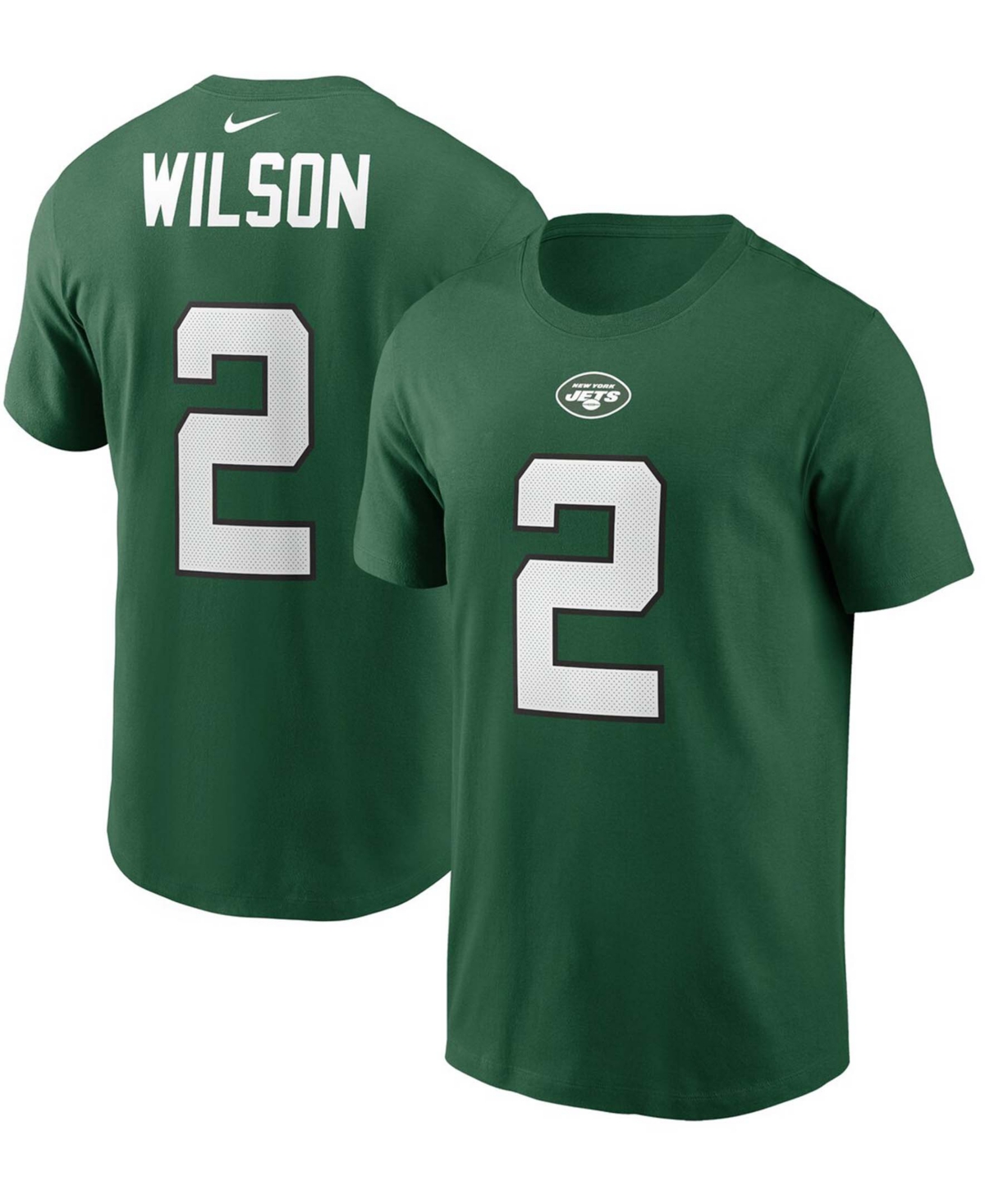 Shop Nike Men's  Zach Wilson Green New York Jets Player Name And Number T-shirt