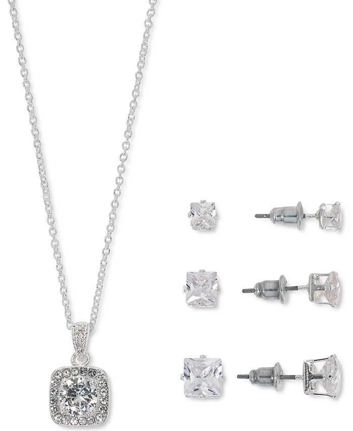 Macy's cubic zirconia necklace discount