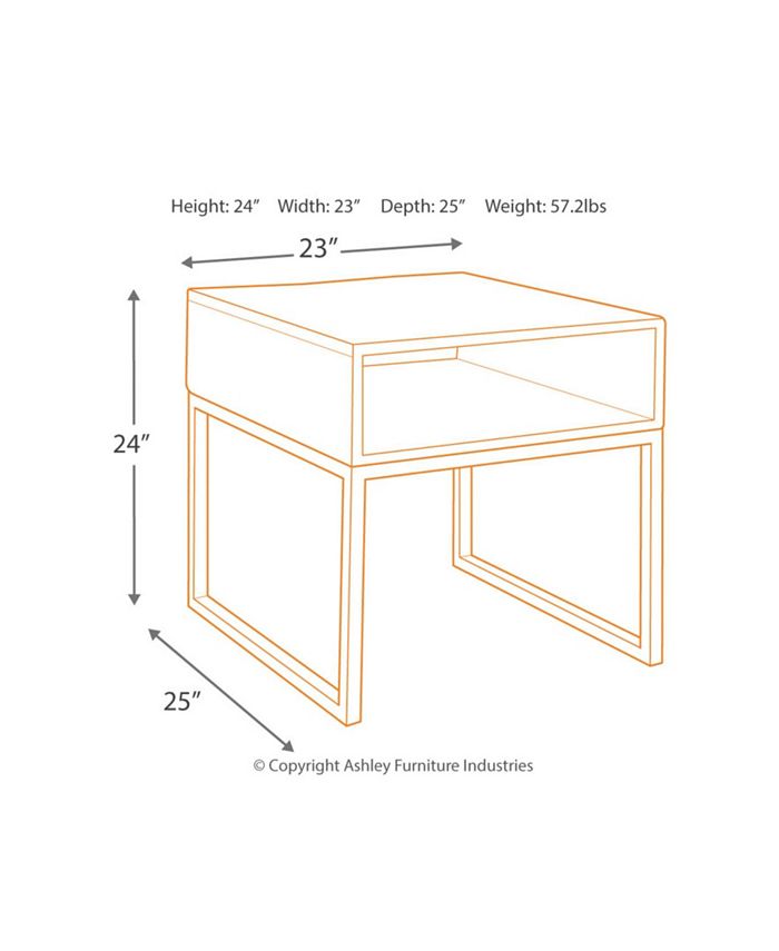 Signature Design By Ashley Hirvanton Rustic Rectangular End Table Macy's