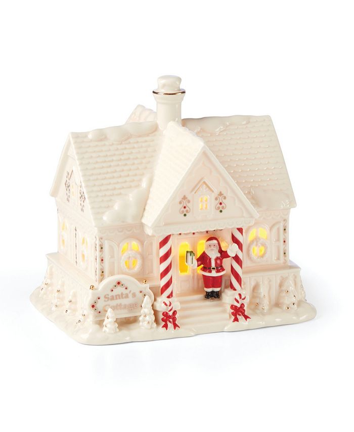 Lenox Mistletoe Park Lightup Santa's Cottage Figurine Macy's