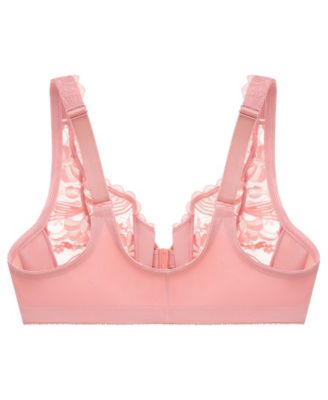 Women's Full Figure Plus Size Wonderwire Front Close Stretch Lace Bra 9245