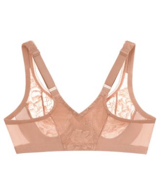 Women's Full Figure Wonderwire Front Close Stretch Lace Bra with Narrow Set Straps 9246