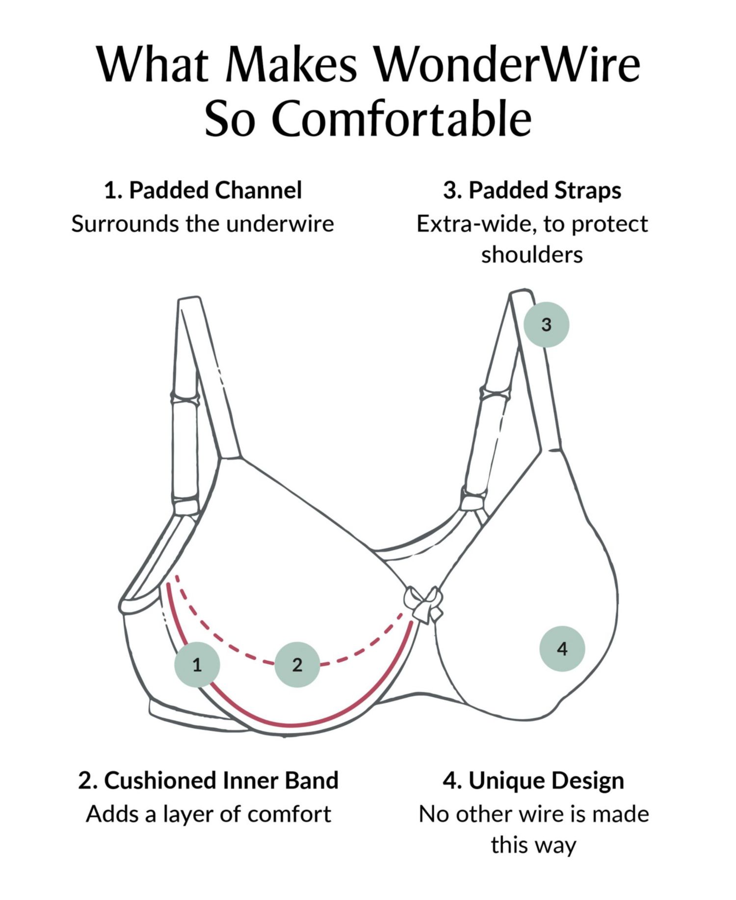 Women's Full Figure Plus Size Wonderwire Back Close Bra 1240